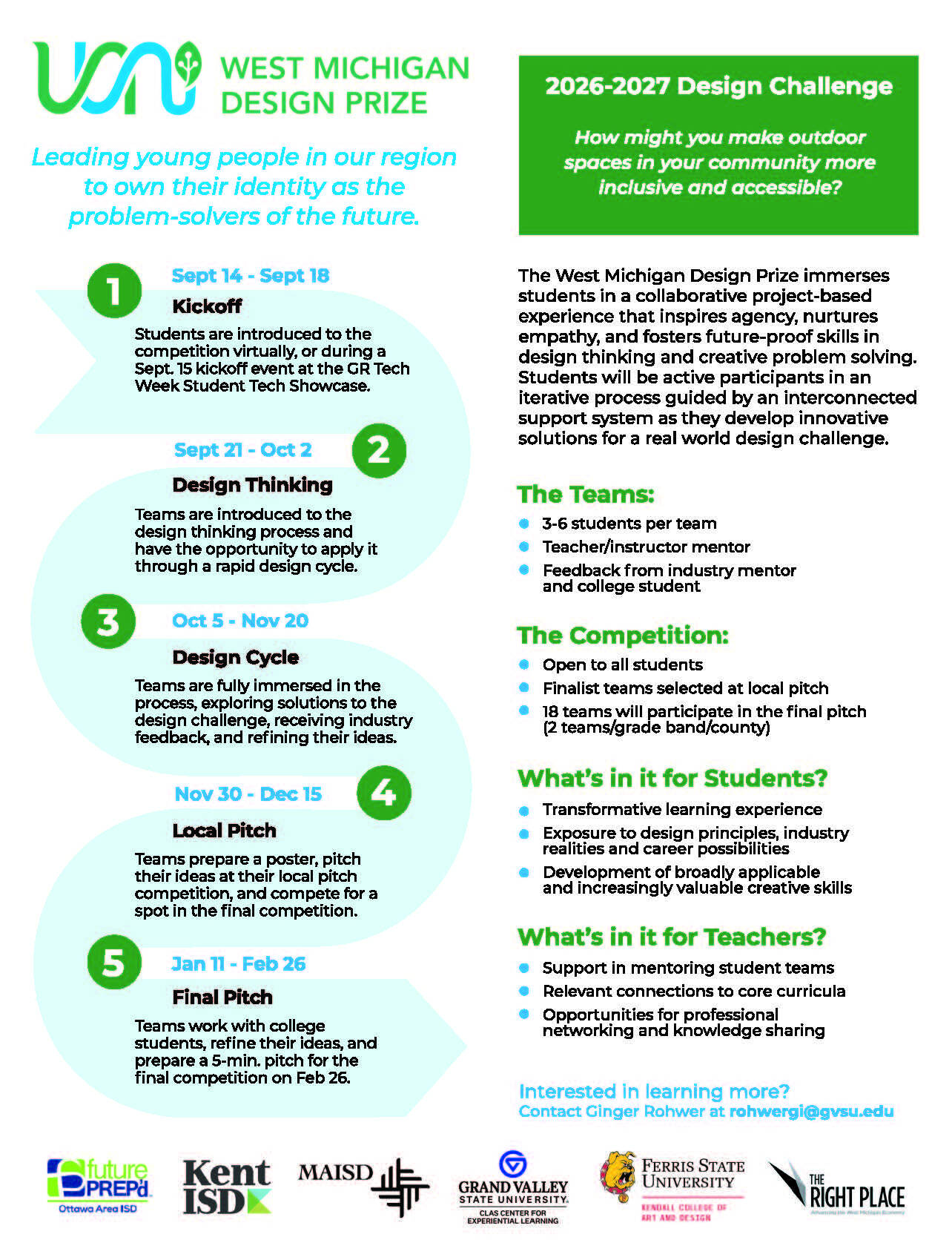 Flier with an overview of the competition